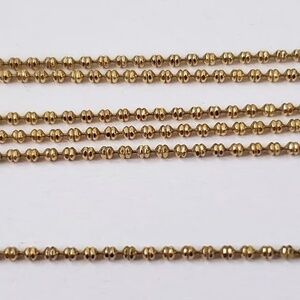 14K Yellow Gold Petite Beaded Chain Necklace